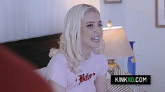 Petite blonde stepsis Chloe Cherry sucking off her stepbrother'_s cock and rides on it Thumb