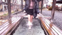 We enjoyed delicious food and hot springs at a hot spring hotel with beautiful snowy scenery . Thumb
