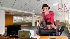Naked secretary seduces her boss, shows her pussy, tits and masturbating her cunt. Thumb