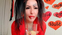 A cocktail of saliva, bananas and strawberries for you, my dirty boy! Thumb