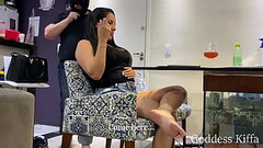 Goddess Kiffa - Cuck slave serve alpha couple and stays under the table - FOOT WORSHIP - FOOTSTOOL - Thumb