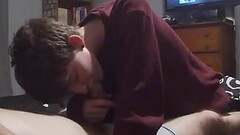 Sucking his dick with his boxers still on. Miss Magic teases and gets Creampied Thumb