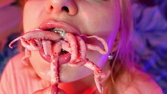 weird FOOD FETISH octopus eating video (Arya Grander) Thumb