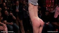 Bound slave takes big dicks in public Thumb