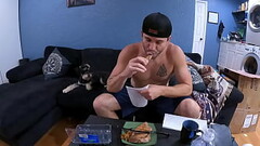 NATHAN BRONSON eats a steak Thumb