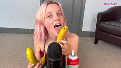 ASMR-Banana Sucking 2 Thumb
