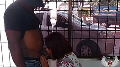 Black guy with a big cock fucks me bareback in the street window. I am fucked like a bitch by BBC bo Thumb