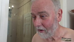 White hair old man has sex with nympho teen that wants his cock insider her Thumb