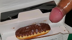 Cumming my frosting on my Krispy Kream pastry. Thumb