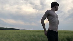 Step Son Ran away from Home &amp_ Cute Boy JERKING OFF Outdoor in FIELD / Monster Cock / Teen Boy /u Thumb