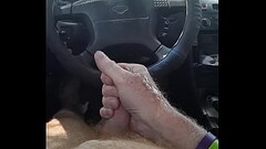 Naked Driver jacks off in his car and achieves orgasm Thumb