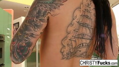 Hot Christy Mack plays with her amazing tits and wet pussy on the kitchen counter Thumb