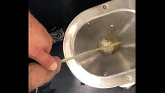 long piss in toilet from train in uk. Thumb