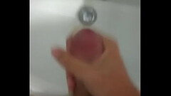 Hot young boy jerking off and cumming in the sink after exams self made Thumb