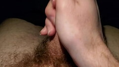 Jerking the cum out of my cock in bed Thumb