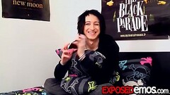 Inked emo tugs on his big dick and fucks toys for pleasure Thumb