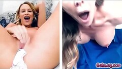 Cherie De ville and Emma Hix had an orgasm as they make out thru video call Thumb