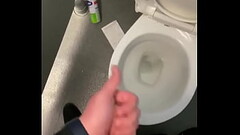 Cruising In public toilets wanking my hard cock with big cumshot Thumb