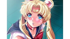[Hentai] Sailor Moon gets a huge load of cum on her face Thumb