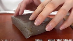 Girl touches food with sexy gestures Thumb