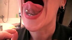 From Her Mouth To His (Simply Disgusting) Thumb
