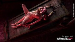 Big tits vampire gives a blowjob to the bondaged futanari babe in a 3d animation Thumb