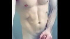 Stroking my hard cock in the shower Thumb