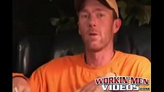Mature amateur gay strips after an interview and jerks off Thumb