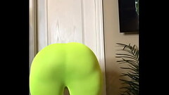 Cherokee D Ass In Lemon Colored Stretch Pants Thumb