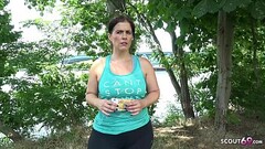 GERMAN SCOUT - BIG ASS BBW MATURE TALK TO FUCK AT STREET CASTING Thumb