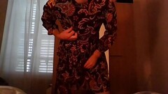 Sexy crossdresser in stylish hippy flower dress Thumb
