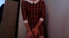 Super sexy crossdresser secretary touching and masturbating in crazy hot dress Thumb
