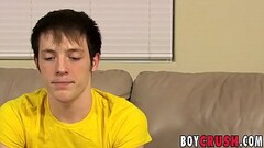 Flexible twink jerks off his big cock really hard Thumb