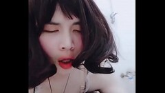 asian shemale maid masturbate in uniform with big dildo Thumb