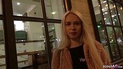 GERMAN SCOUT - Schlankes Teen Arteya bei Strassen Casting ohne Gummi gefickt Thumb