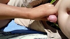 Girl Masturbates boyfriend on a public beach Thumb