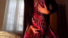 Amateur cross dresser in a cute flower dress and sexy black blazer teasing and masturbating Thumb