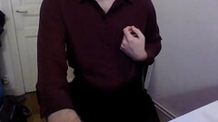 Amateur cross dresser in a cute and sexy secretary outfit ejaculating Thumb