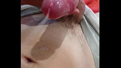 Big solo teen cumshot without touching Thumb