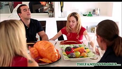 Cute And Tiny Teen StepSister Angel Smalls And Her StepBrother Fuck During Thanksgiving Dinner Thumb