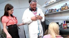 Horny goddesses Charlotte &amp_ Candy Love share big hard dick for a good suck Thumb