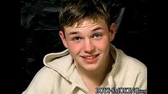 Freaky twink Jeremiah Johnson sucks own dick while smoking Thumb