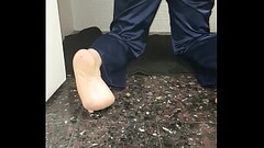 Me filling my ass with a big plug in Satinclothes Thumb