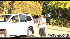 Black chick feels enormous big black schlong in face hole and ass Thumb