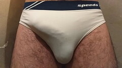 Pau duro pulsando na cueca com mala marcada Thumb