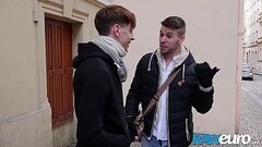 RAWEURO Beautiful Twink Gets Bareback Hard In Doggystyle Thumb
