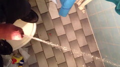 Stand on the toilet and try to pee freehand into the sink Thumb