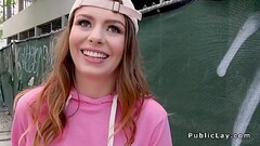 Teen with cap gets facial in public Thumb