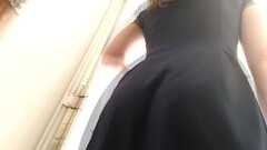 Hot blond upskirt on stairs Thumb