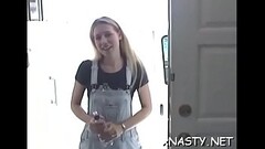 Stuffing her tight moist gap Thumb